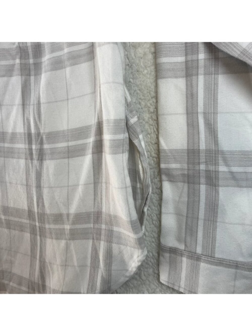 Jachs Girlfriend Plaid Button Front Shirt Women's Small Gray White - Picture 3 of 7